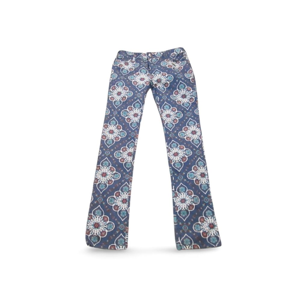 Old Navy Skinny Jeans Size 14 Blue Floral Print Mid-Rise Stretch Casual Pants